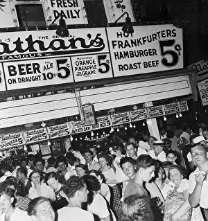 Teenage Boy Prints: Crowd Outside Nathan's