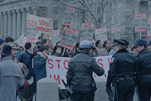 Crowd Protesing U.S. El Salvador Policy