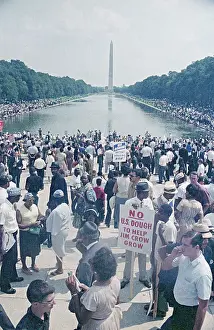 Crowd of Protesters at Washington Monument