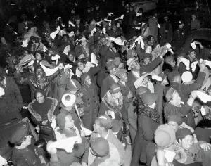 Handkerchief Prints: Crowd Protesting Arrest of Father Divine