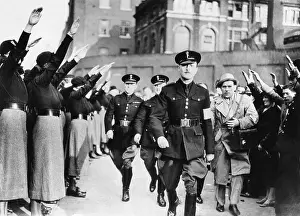 Parade Prints: Crowd Saluting Fascist Party Leader Sir Oswald Mosley