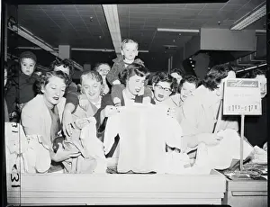 Department Prints: Crowd Of Shoppers At Department Store