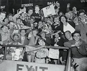 Crowd with Signs Gathered for World Series