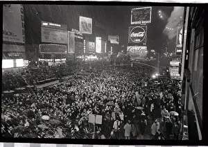 Crowd Standing in Times Square