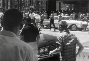 Jacksonville Prints: Crowd in Street During Racial Unrest in Florida