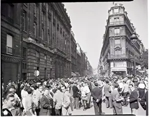 Postal Service Prints: Crowd of Strikers Gather in Street