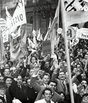 Peronist Prints: Crowd Striking in Support of Peron