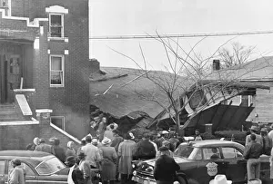 Birmingham Prints: Crowd Surrounding Demolished Home