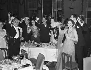 New Years Eve Prints: Crowd Toasting at New Years Celebration