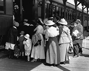Poliomyelitis Prints: Crowd at Train Station Fleeing Epidemic
