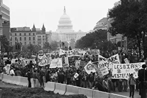 Lesbian Prints: Crowd W/Signs At White House;Lesbian/Gay