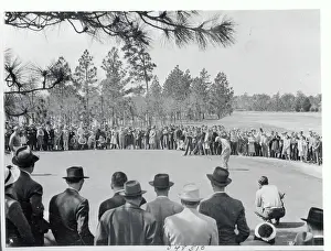 Pinehurst Prints: Crowd Waiting as Ben Hogan Putts