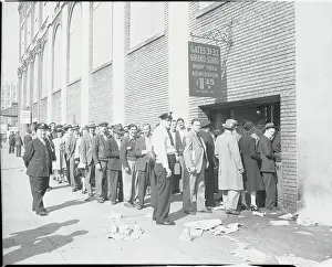 Patience Prints: Crowd Waiting Outdoors to Buy Baseball Tickets