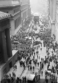 Crash Prints: Crowd on Wall Street Seen from Manhattan Bank