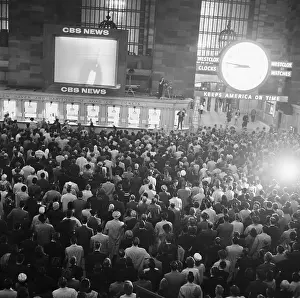 Ticket Counter Prints: Crowd Watching Blastoff in Grand Central