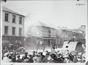 Belfast Prints: Crowd Watching Fire Brigade Extinguishing a Blaze