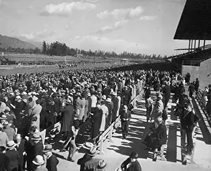 Racehorse Prints: Crowd Watching Horse Racing