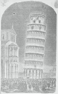 Pisa Prints: Crowd Watching Illumination of Leaning Tower of Pisa
