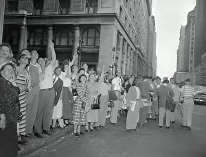 Amazement Prints: Crowd Watching for Man Jumping off Building