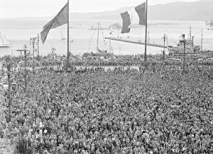 Trieste Prints: Crowd Watching the Raising of a Flag