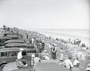 Crowd Watching Sir Malcolm Campbell Set Speed Record