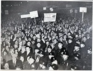 City Hall Prints: Crowd of Workers Demonstrate with Signs