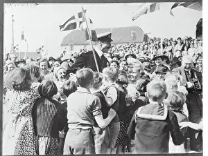 Jutland Prints: Crowd of Youngsters on King Christian Visit