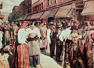 Crowded Street in Market Place