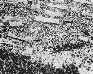 Frenzy Prints: Crowds Attending an Inauguration Ceremony