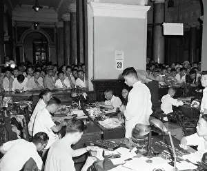 Counter Prints: Crowds at Bank Currency Exchange Counter