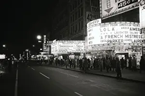 Crowds in Front of Broadway Theater