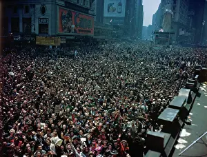 Overwhelming Prints: Crowds Celebrating Germany's Surrender