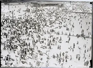 Crowds At Coney Island; Aerial View