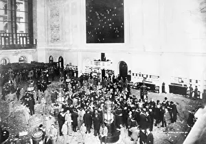 Trading Prints: Crowds on Floor of NY Stock Exchange