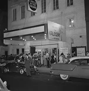 Crowds Gathering Outside Theater