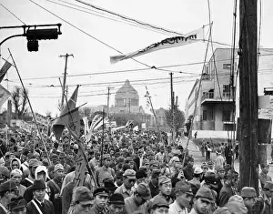 May Day Prints: Crowds at May Day Demonstration in Tokyo
