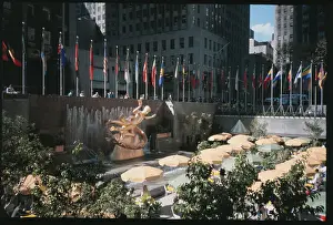 Crowds Overlooking Rockefeller Center's Restaurant