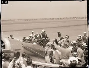 Runway Prints: Crowds and Pilot at the Thompson Race