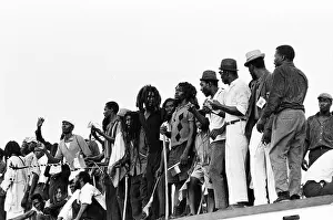 Airport Prints: Crowds Of Rastafarians Await The Arrival Of Haile Selassie In Kingston Jamaica