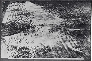 Frenzy Prints: Crowds Rushing Toward Plane