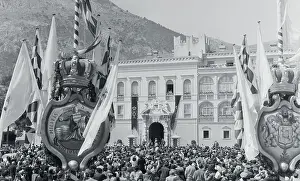 Crowds Standing Outside of the Royal Palace