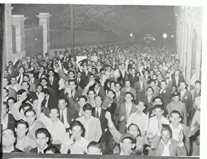 Colonialism Prints: Crowds in Streets of Lisbon