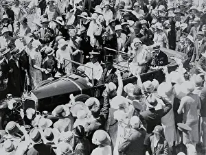 George Vi Prints: Crowds Surrounding Motorcade of Duke and Duchess of York