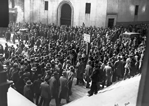Office Building Prints: Crowds on Wall Street After Market Crash