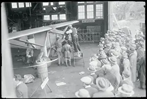 Crowds Watching the Preparation of Charles Lindbergh Plane