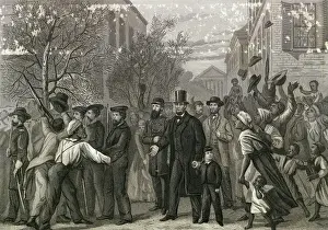 Abraham Lincoln (1809-1865) Prints: Crowds Welcoming Abraham Lincoln