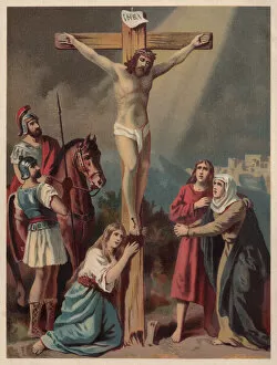 Images Dated 9th June 2017: Crucifixion of Jesus, chromolithograph, published in 1886