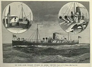 Us Cruiser On Water/Guns, Anchor