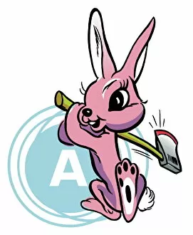 CSA Archive Bunny Rabbit with Axe