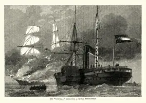CSS Nashville (1853) destroying a frederal merchantman, Civil War